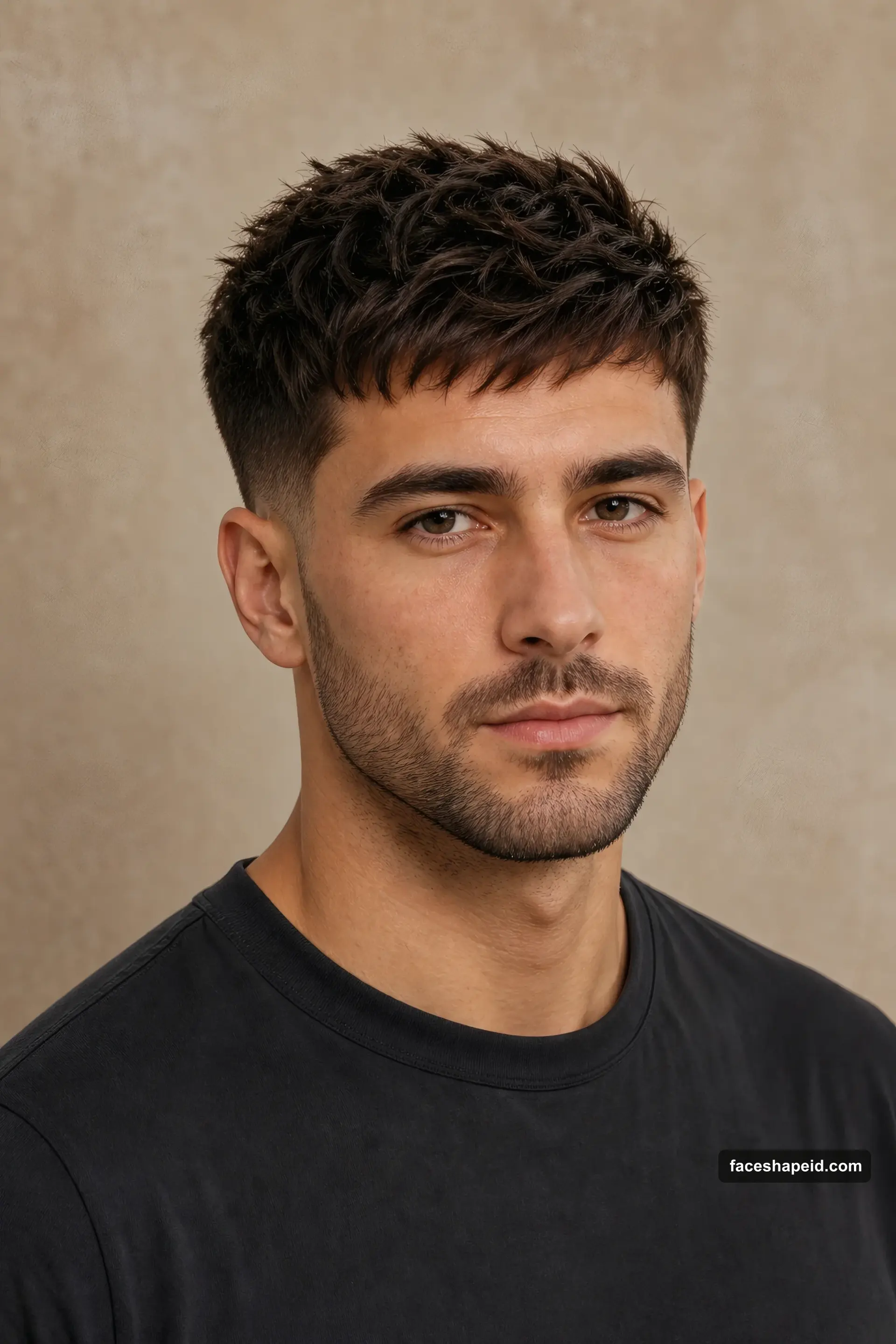 Man with a textured crop haircut and clean taper, a versatile men's hairstyle