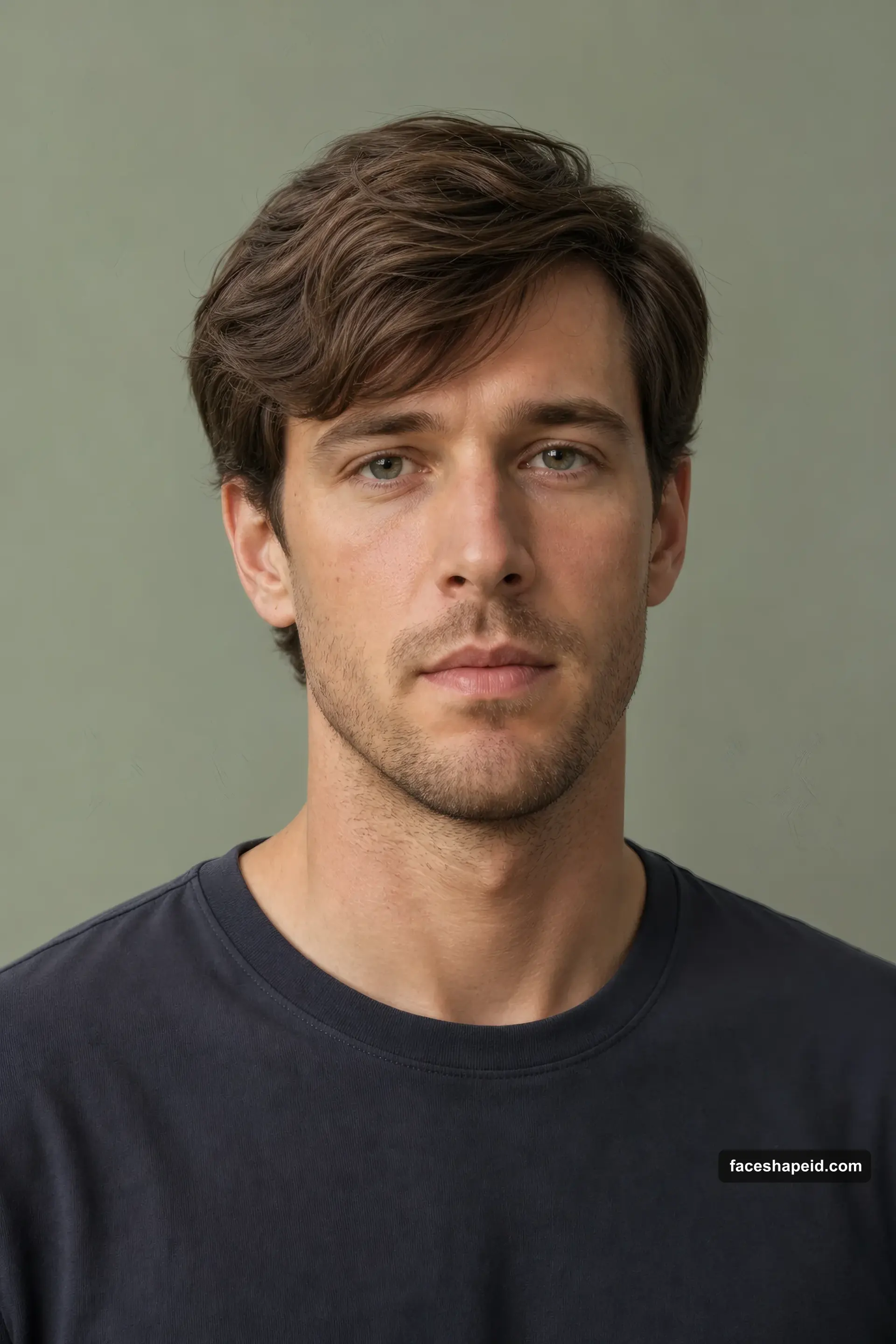 Men's hairstyle for an oblong or rectangle face: side-swept fringe with tapered sides