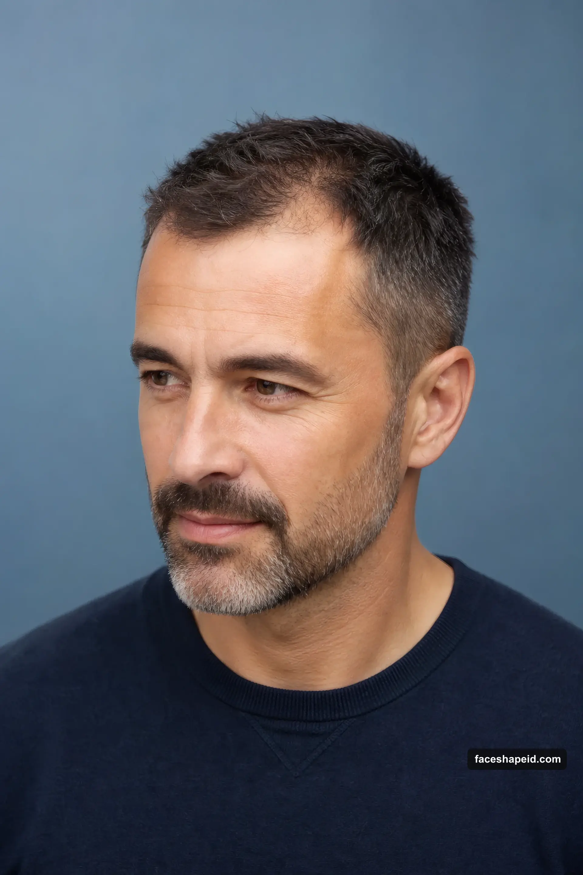 Men's hairstyle for thinning hair: short textured crop with a receding hairline