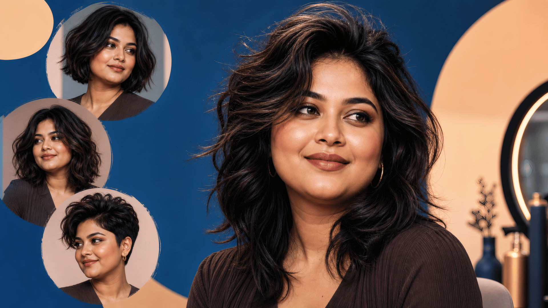 Round shape face hairstyle: 15 cuts that add height and movement