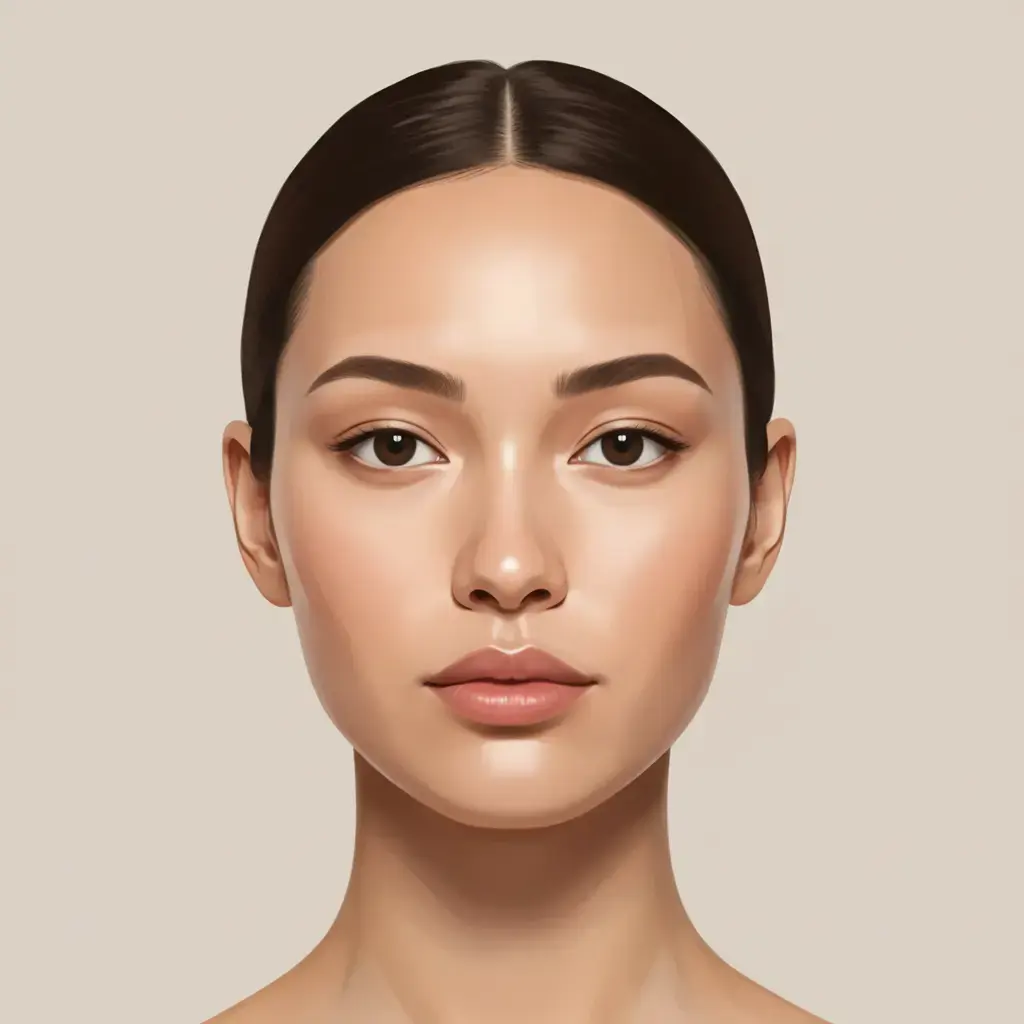 Representative portrait illustrating an oval face shape.