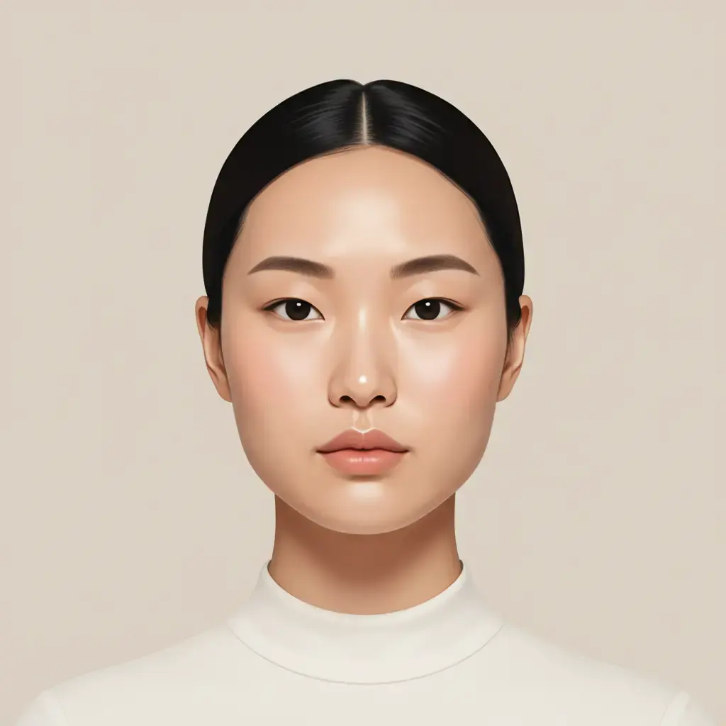 Representative portrait illustrating a round face shape.
