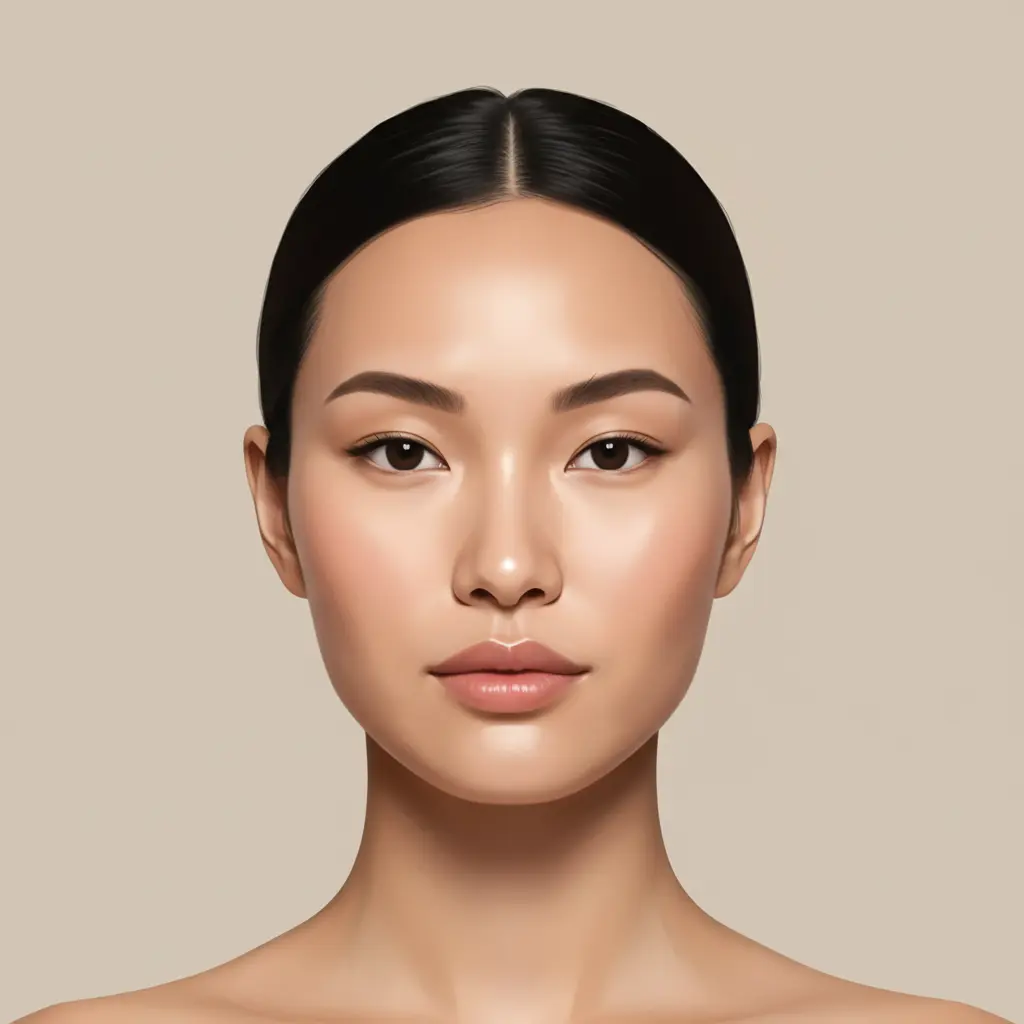 Representative portrait illustrating a diamond face shape.