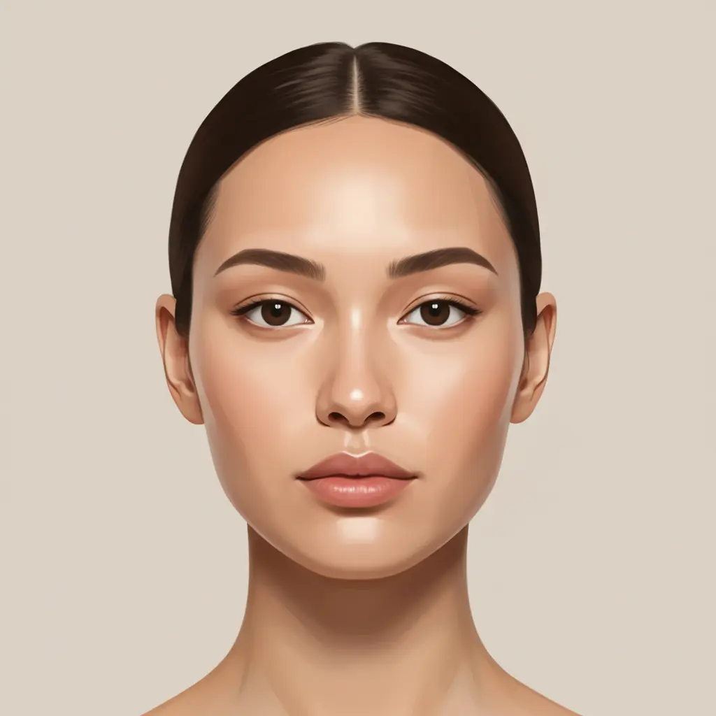 Representative portrait illustrating an oval face shape.