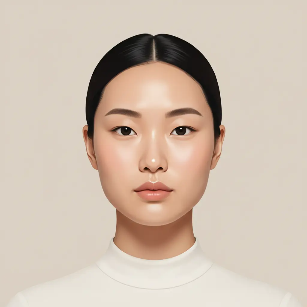 Representative portrait illustrating a round face shape.