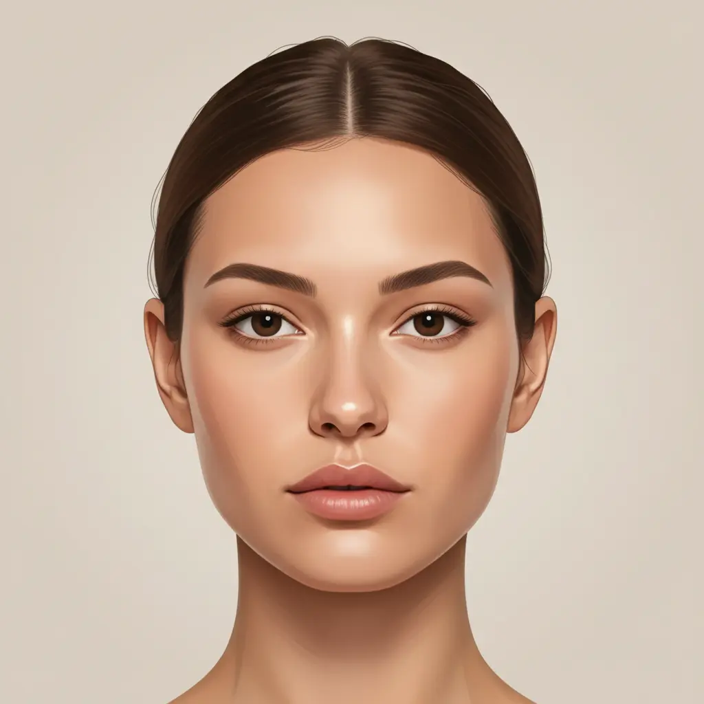 Square face shape illustration